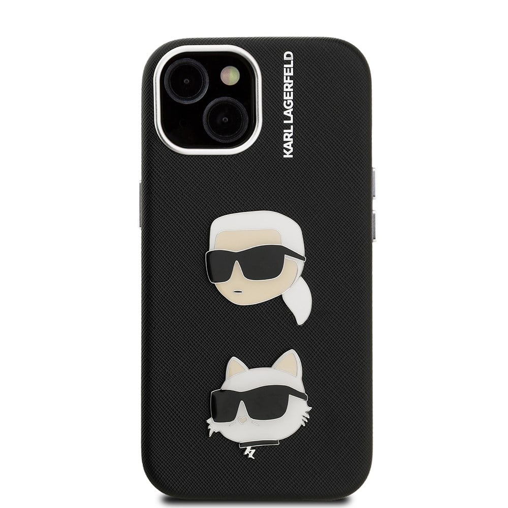 Apple iPhone 14 Kılıf Karl Lagerfeld Orjinal Lisanslı K&C Heads Pin Kapak