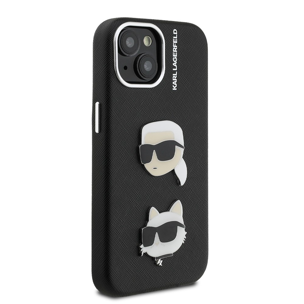 Apple iPhone 14 Kılıf Karl Lagerfeld Orjinal Lisanslı K&C Heads Pin Kapak