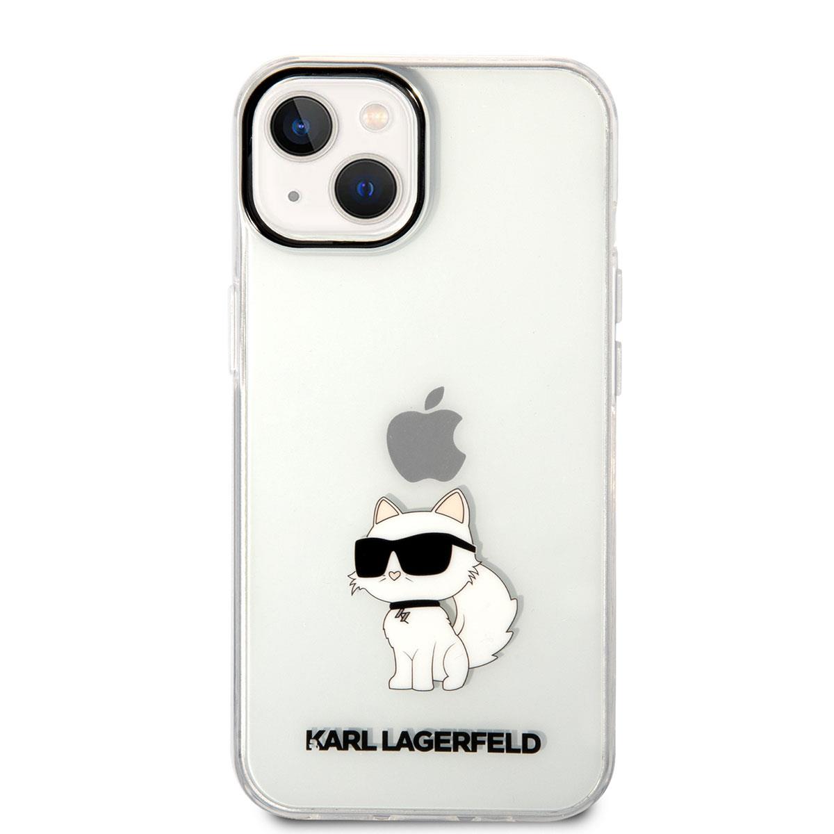 Apple iPhone 14 Kılıf Karl Lagerfeld Transparan Choupette Dizayn Kapak