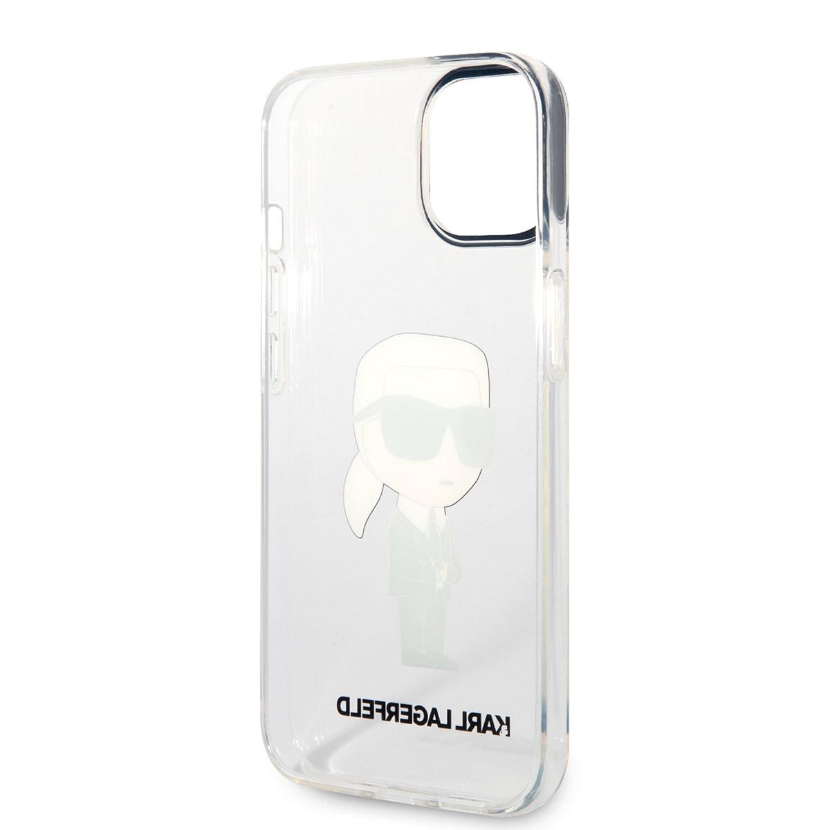 Apple iPhone 14 Kılıf Karl Lagerfeld Transparan İkonik Karl Dizayn Kapak