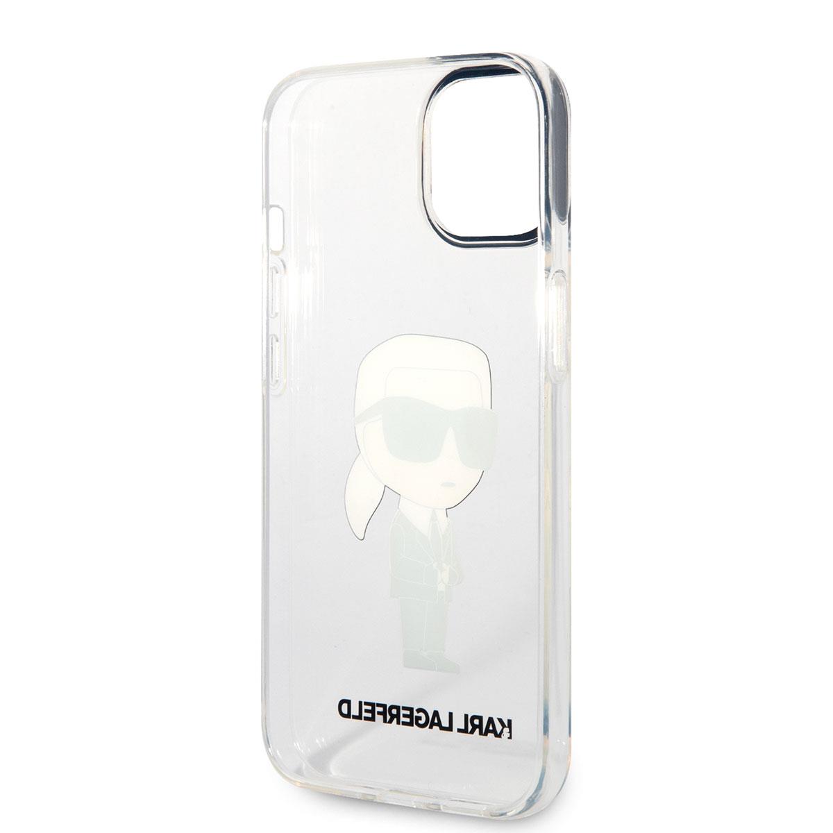Apple iPhone 14 Kılıf Karl Lagerfeld Transparan İkonik Karl Dizayn Kapak