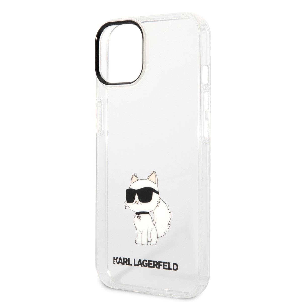 Apple iPhone 14 Kılıf Karl Lagerfeld Transparan Choupette Dizayn Kapak