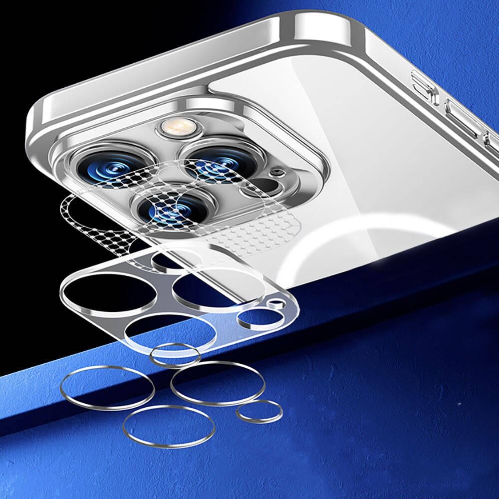 Apple iPhone 14 Kılıf M-safe Şarj Özellikli Cam Yüzey Benks Electroplated Kapak