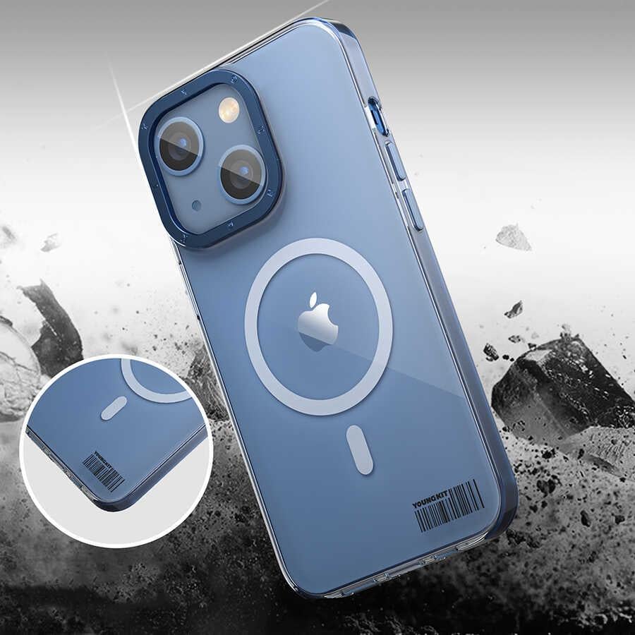 Apple iPhone 14 Kılıf M-safe Şarj Özellikli Youngkit Coloured Glaze Serisi Kapak
