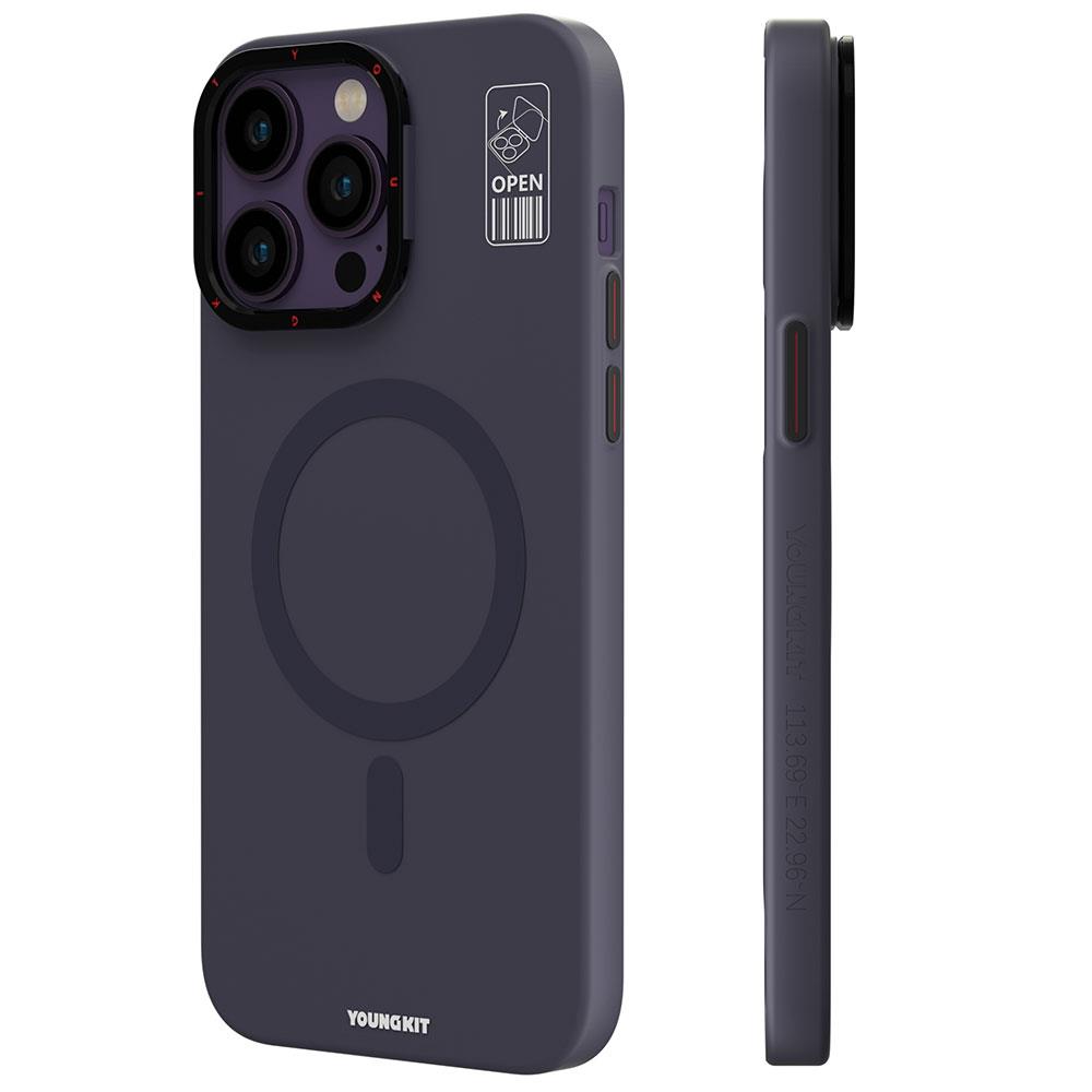 Apple iPhone 14 Kılıf M-safe Şarj Özellikli Standlı YoungKit Hermit Bracket Serisi Kapak