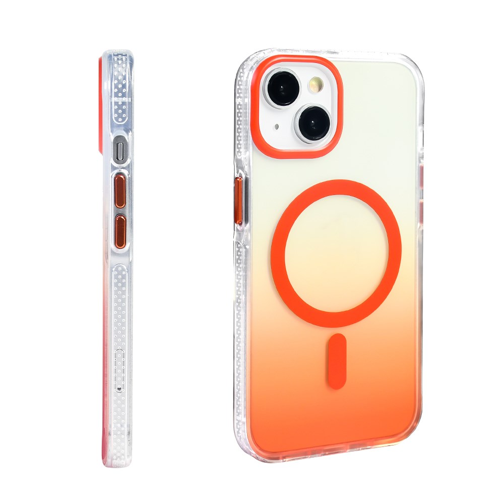 Apple iPhone 14 Kılıf M-safe Şarj Özellikli Transparan Renk Geçişli Zore Toros Kapak