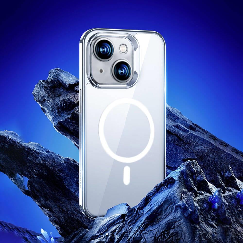 Apple iPhone 14 Kılıf M-safe Şarj Özellikli Cam Yüzey Benks Electroplated Kapak