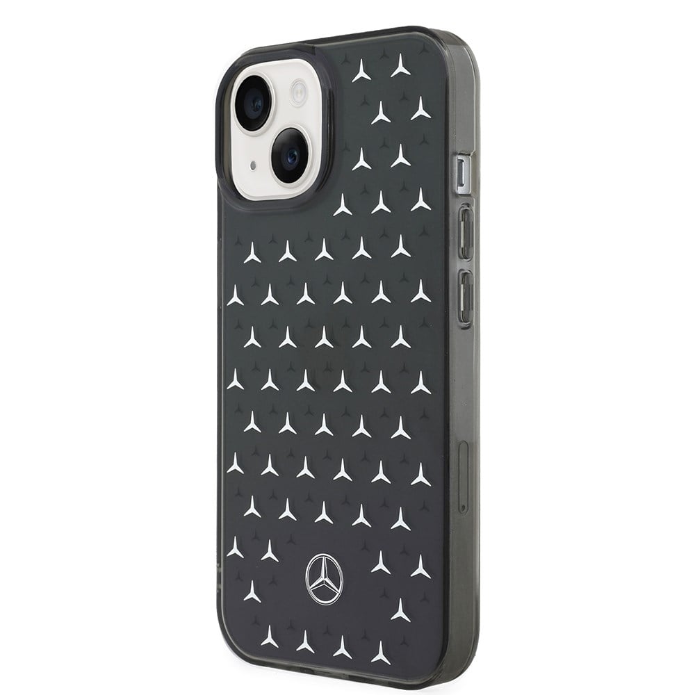 Apple iPhone 14 Kılıf Mercedes Benz Çift Katmanlı Yıldız Desenli Dizayn Kapak
