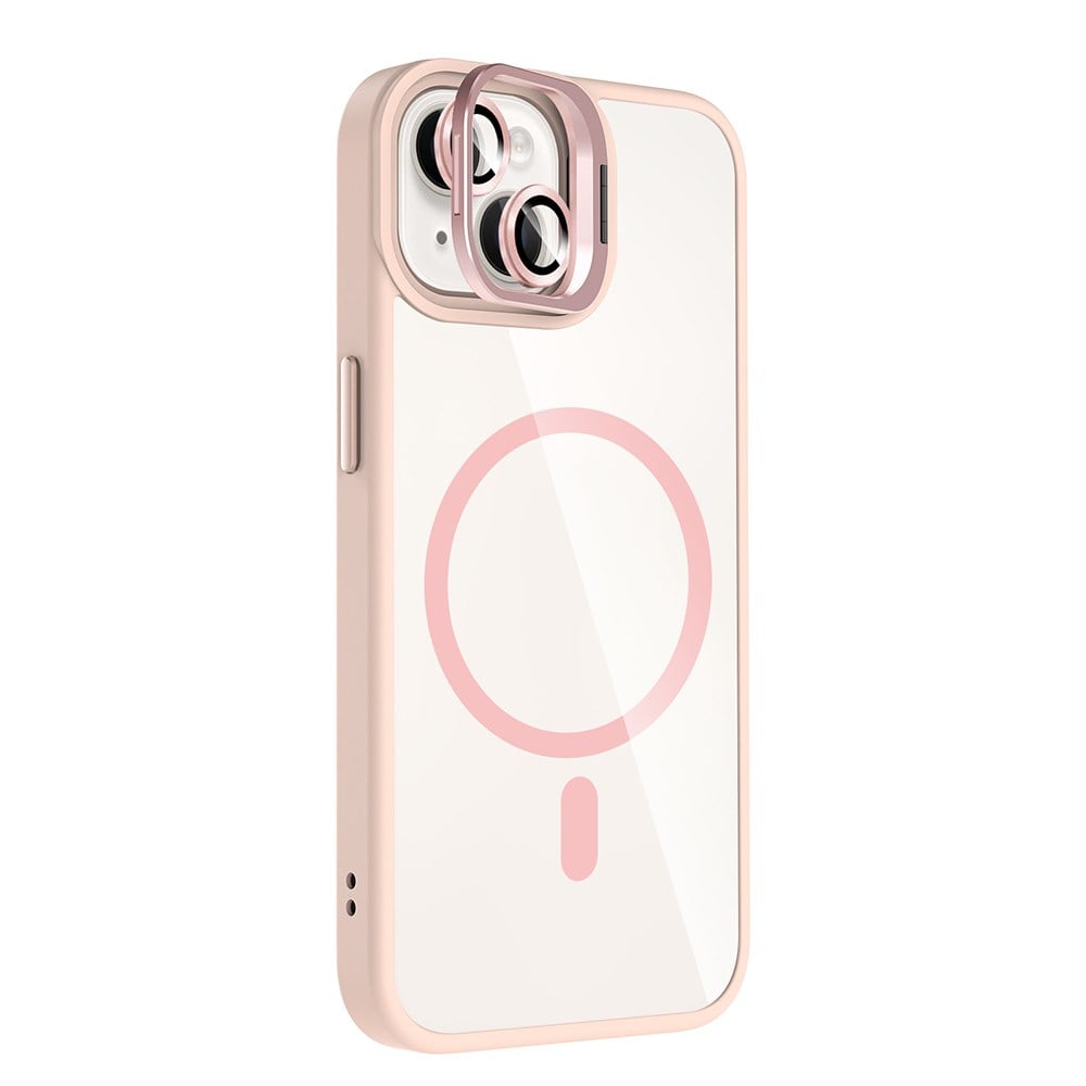 Apple iPhone 14 Kılıf Standlı ve Kamera Lens Hediyeli M-Safe Şarj Özellikli Zore Etro Kapak