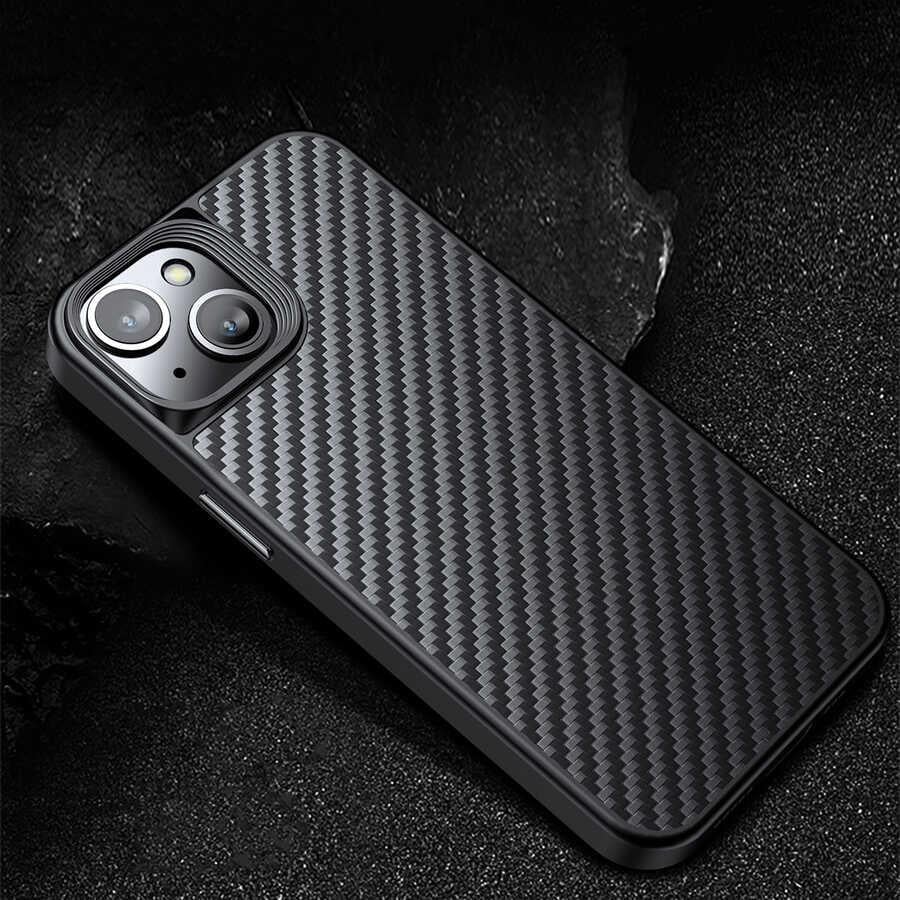 Apple iPhone 14 Plus Kılıf Aramid Karbon Fiber M-safe Özellikli Wlons Radison Kapak
