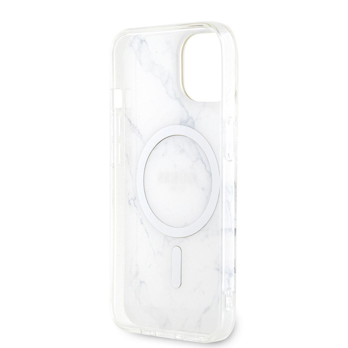 Apple iPhone 14 Plus Kılıf GUESS M-safe Şarj Özellikli Mermer Desenli Kapak