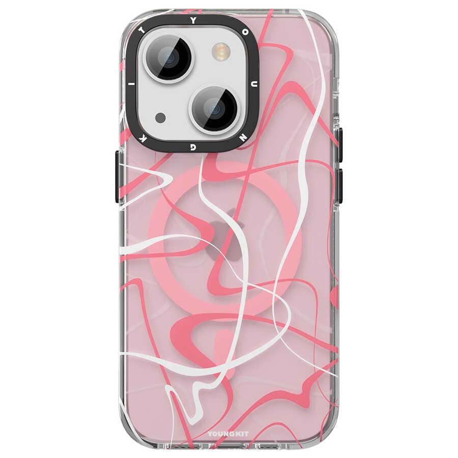 Apple iPhone 14 Plus Kılıf M-safe Şarj Özellikli Youngkit Water-Ink Serisi Kapak