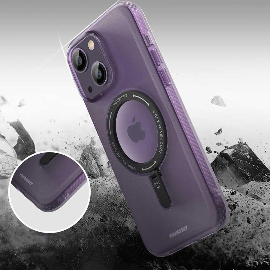 Apple iPhone 14 Plus Kılıf M-safe Şarj Özellikli Youngkit Rock Serisi Kapak