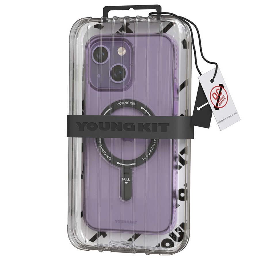 Apple iPhone 14 Plus Kılıf M-safe Şarj Özellikli Youngkit Rock Serisi Kapak
