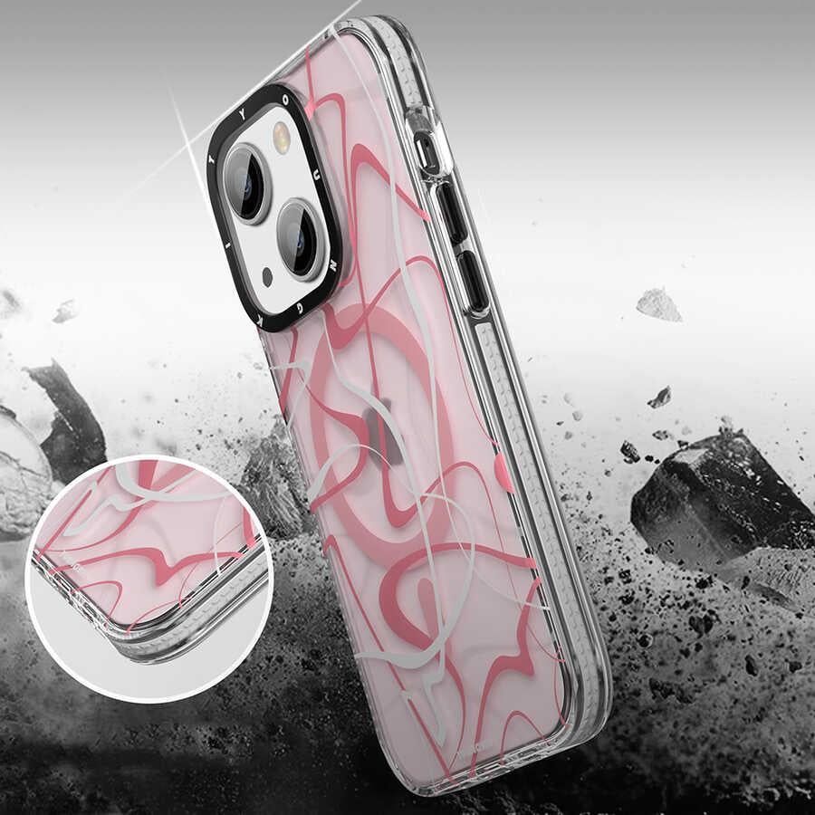 Apple iPhone 14 Plus Kılıf M-safe Şarj Özellikli Youngkit Water-Ink Serisi Kapak