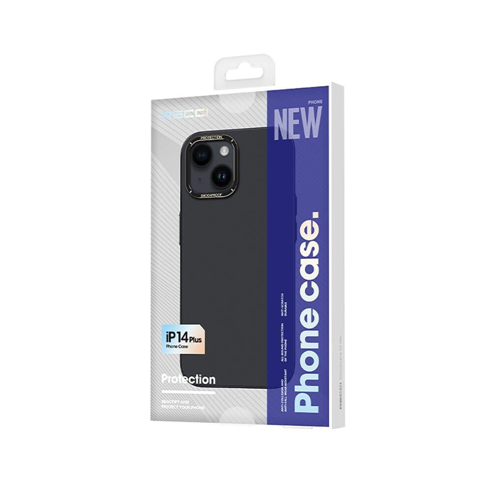 Apple iPhone 14 Plus Kılıf Metal Kamera Çerçeveli Recci Glaze Serisi Kapak