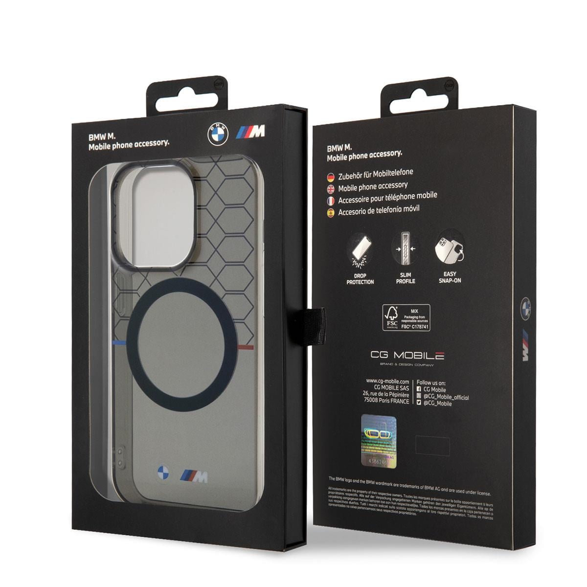 Apple iPhone 14 Pro Kılıf BMW M-safe Şarj Özellikli Transparan M Dizayn Kapak