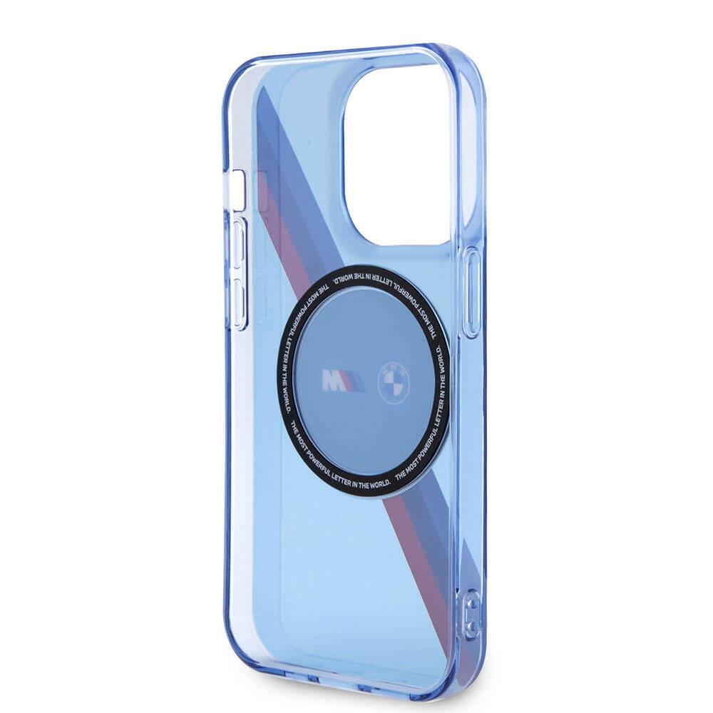 Apple iPhone 14 Pro Kılıf BMW M-safe Şarj Özellikli Transparan Tricolor Stripes Orjinal Lisanslı Kapak
