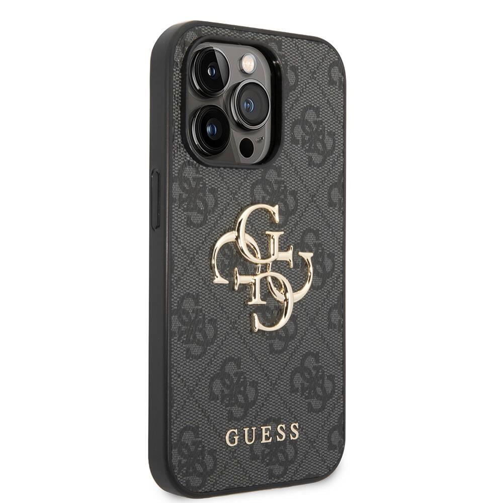 Apple iPhone 14 Pro Kılıf Guess PU Deri Büyük Metal Logo Dizaynlı Kapak