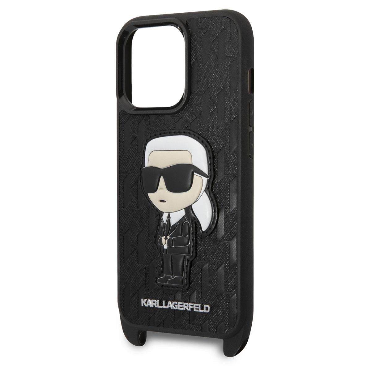 Apple iPhone 14 Pro Kılıf Karl Lagerfeld Boyun Askılı Karl Dizayn Kapak