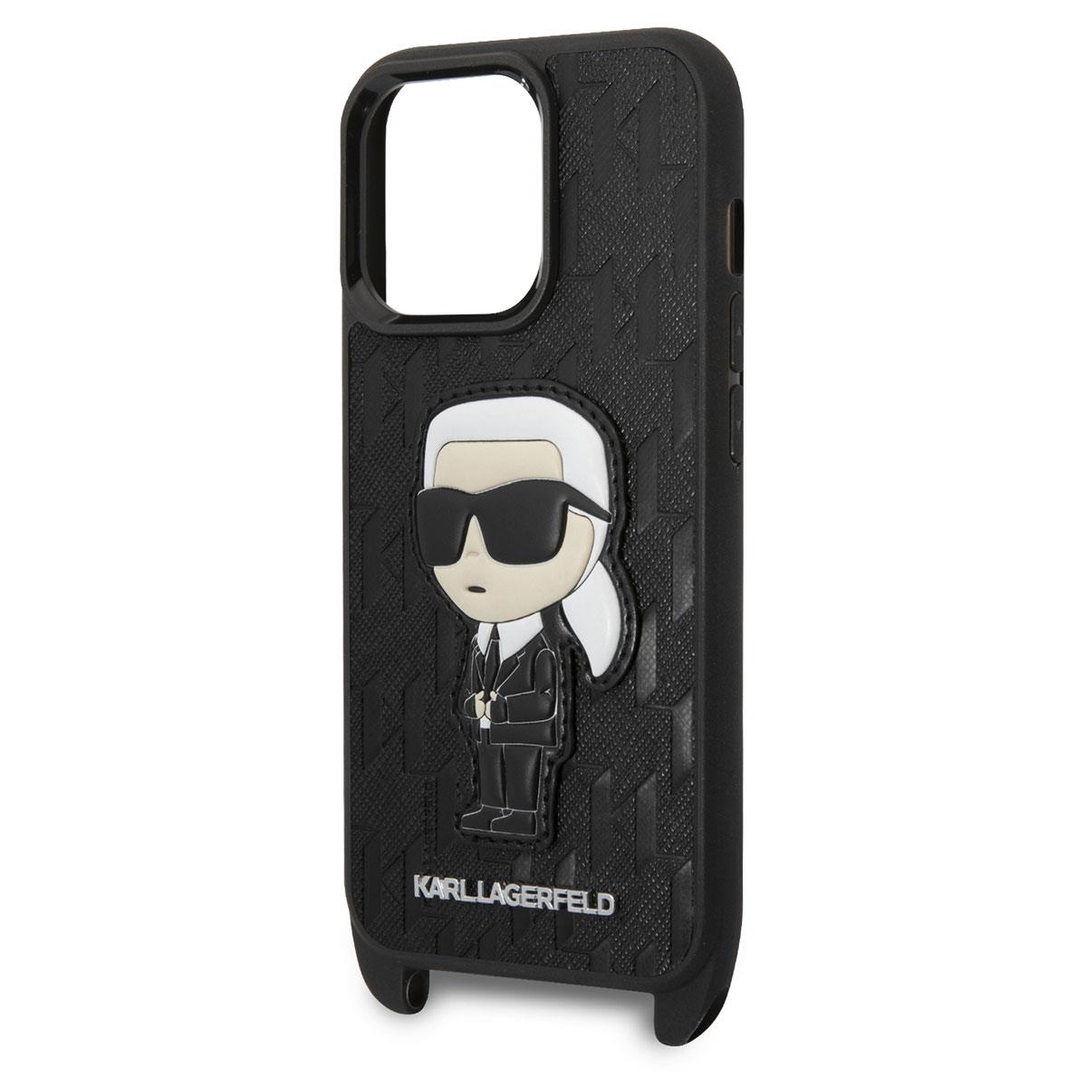 Apple iPhone 14 Pro Kılıf Karl Lagerfeld Boyun Askılı Karl Dizayn Kapak