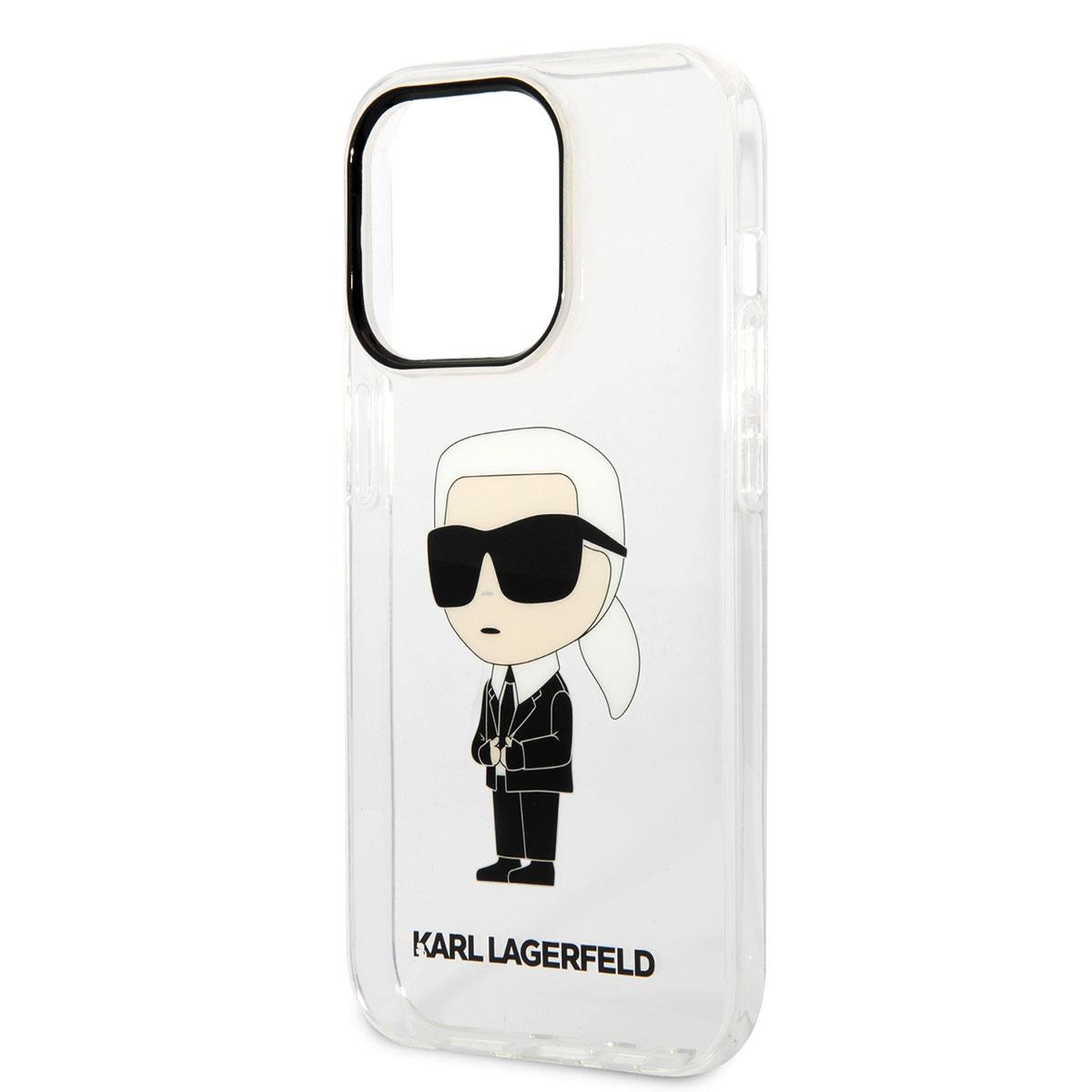 Apple iPhone 14 Pro Kılıf Karl Lagerfeld Transparan İkonik Karl Dizayn Kapak