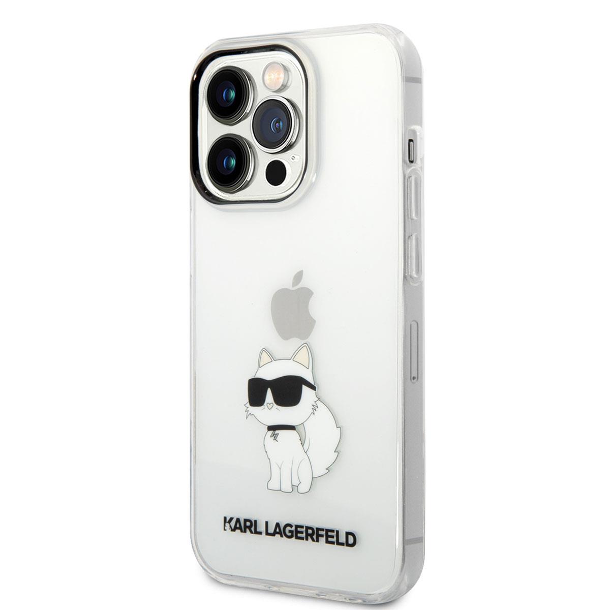 Apple iPhone 14 Pro Kılıf Karl Lagerfeld Transparan Choupette Dizayn Kapak