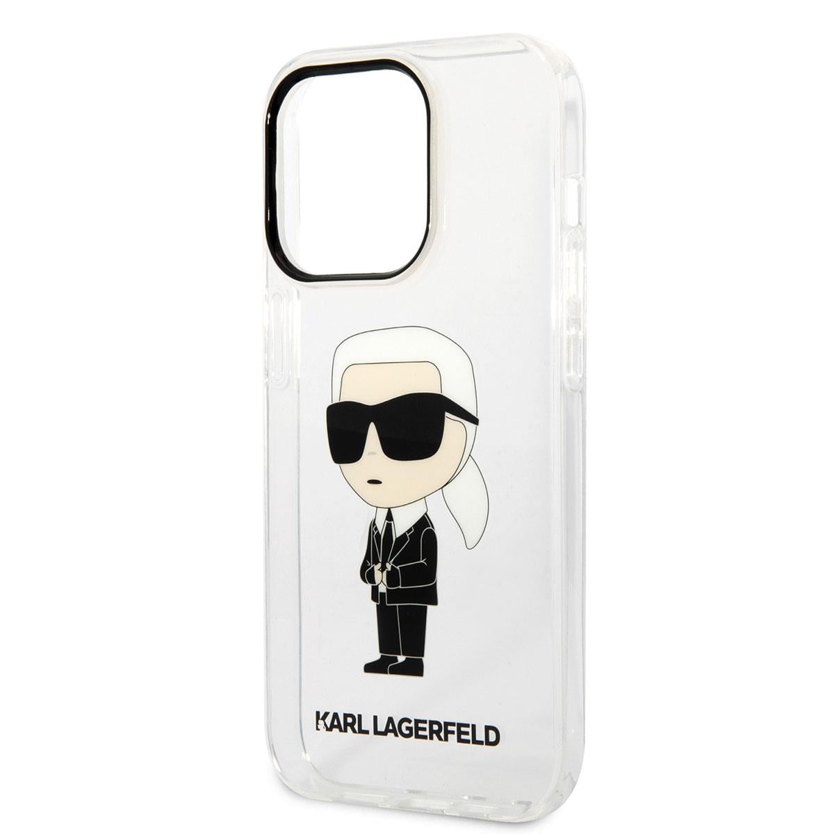 Apple iPhone 14 Pro Kılıf Karl Lagerfeld Transparan İkonik Karl Dizayn Kapak