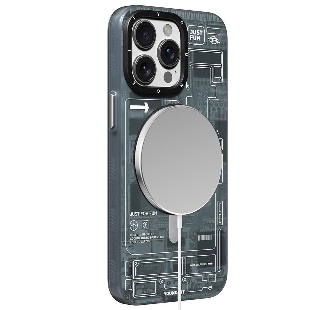 Apple iPhone 14 Pro Kılıf M-safe Şarj Özellikli Youngkit 360° Standlı Technology Serisi Kapak
