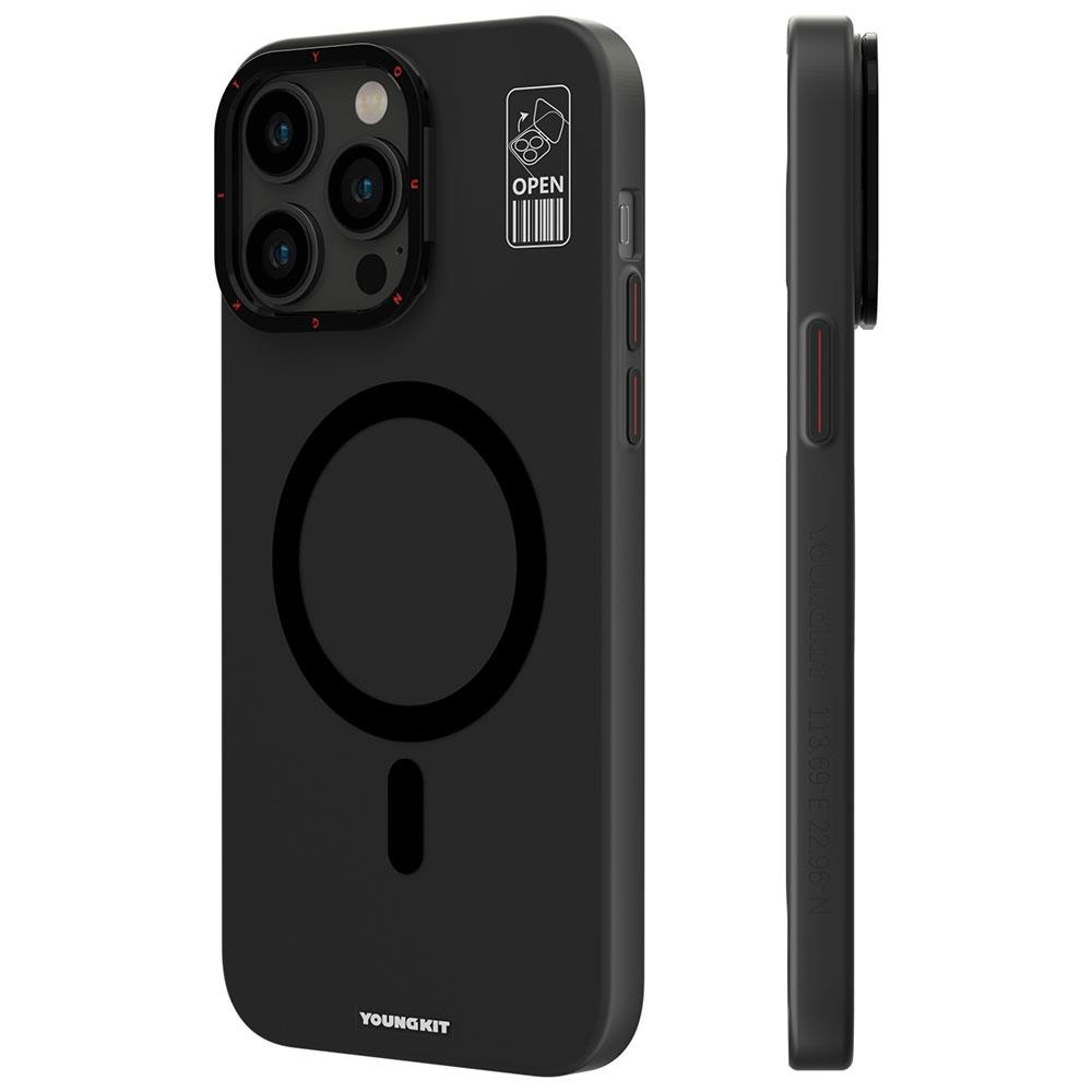 Apple iPhone 14 Pro Kılıf M-safe Şarj Özellikli Standlı YoungKit Hermit Bracket Serisi Kapak