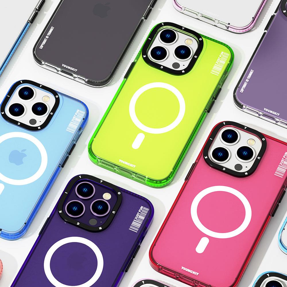 Apple iPhone 14 Pro Kılıf M-safe Şarj Özellikli YoungKit Crystal Color Serisi Kapak