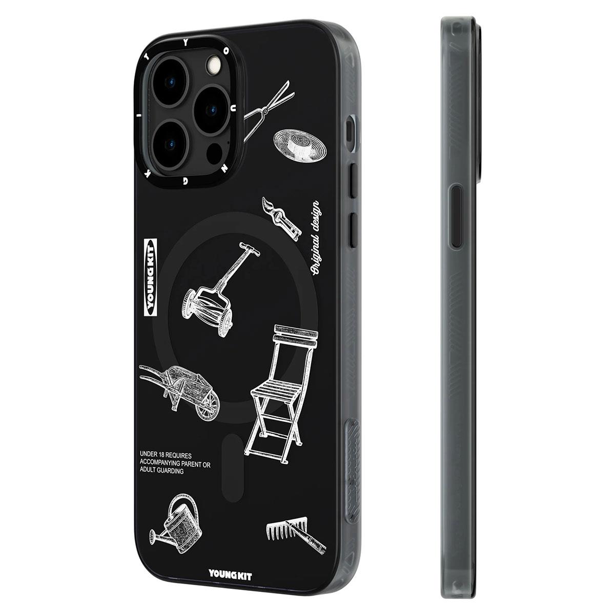Apple iPhone 14 Pro Kılıf M-safe Şarj Özellikli YoungKit 600D Kevlar Kapak