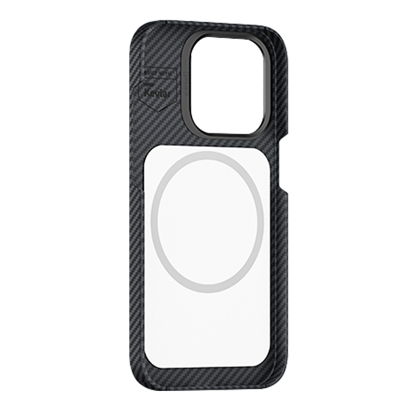 Apple iPhone 14 Pro Kılıf M-safe Şarj Özellikli Karbon Fiber Benks MFM Lisanslı 600D Essential Kevlar Kapak