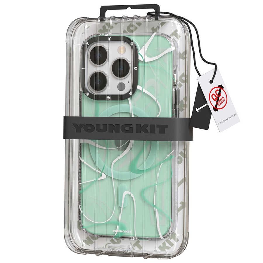 Apple iPhone 14 Pro Kılıf M-safe Şarj Özellikli Youngkit Water-Ink Serisi Kapak