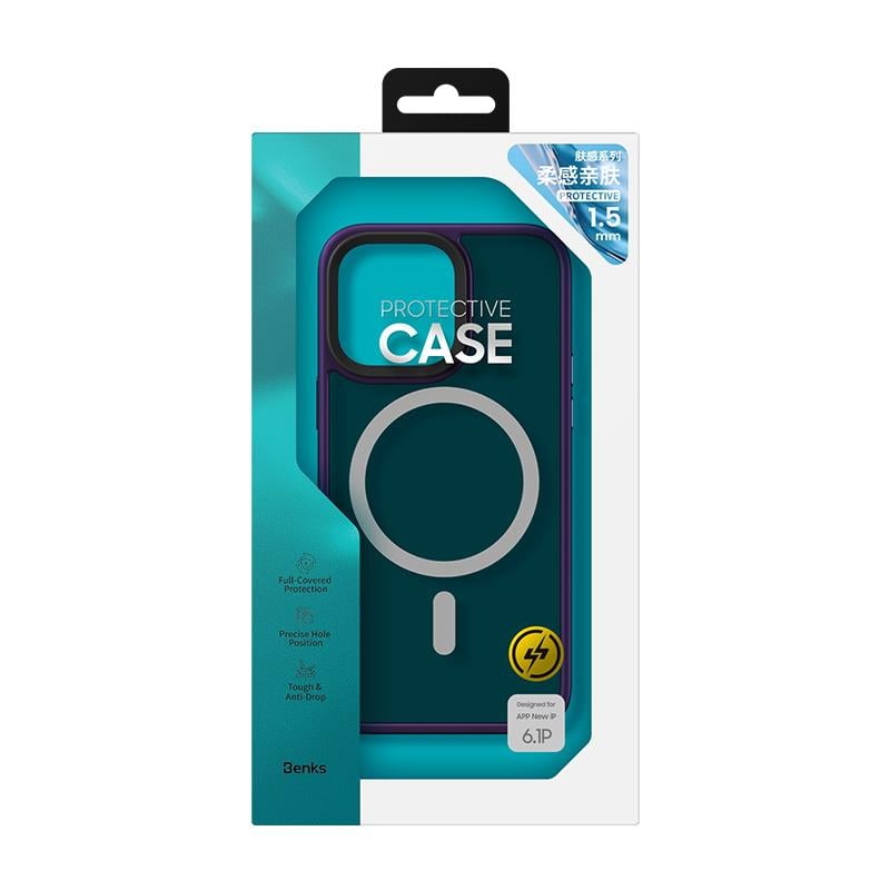 Apple iPhone 14 Pro Kılıf M-safe Şarj Özellikli Benks Mist Hybrid Kapak