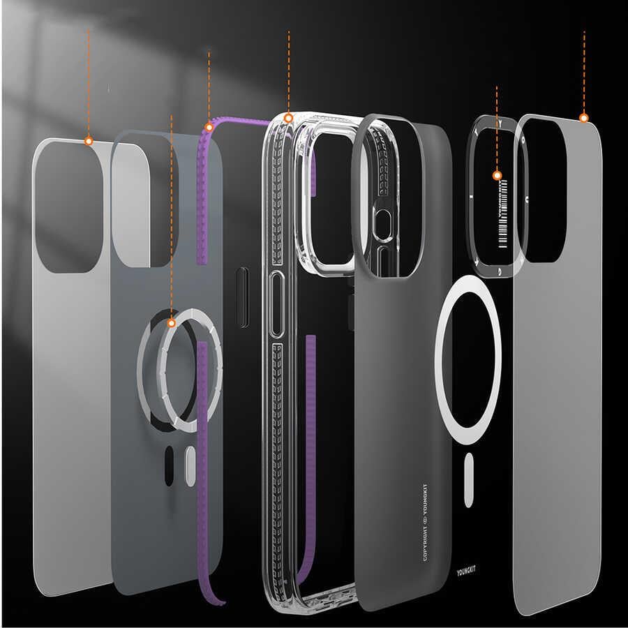 Apple iPhone 14 Pro Kılıf M-safe Şarj Özellikli Youngkit Jane Sand Serisi Kapak