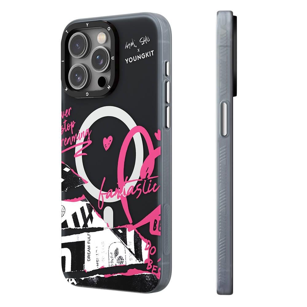 Apple iPhone 14 Pro Kılıf M-safe Şarj Özellikli Shu Tasarımlı Youngkit Dreamland Serisi Kapak