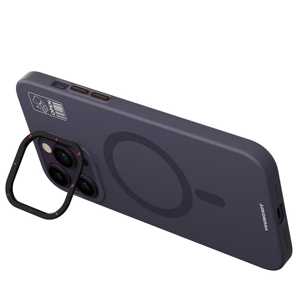Apple iPhone 14 Pro Kılıf M-safe Şarj Özellikli Standlı YoungKit Hermit Bracket Serisi Kapak