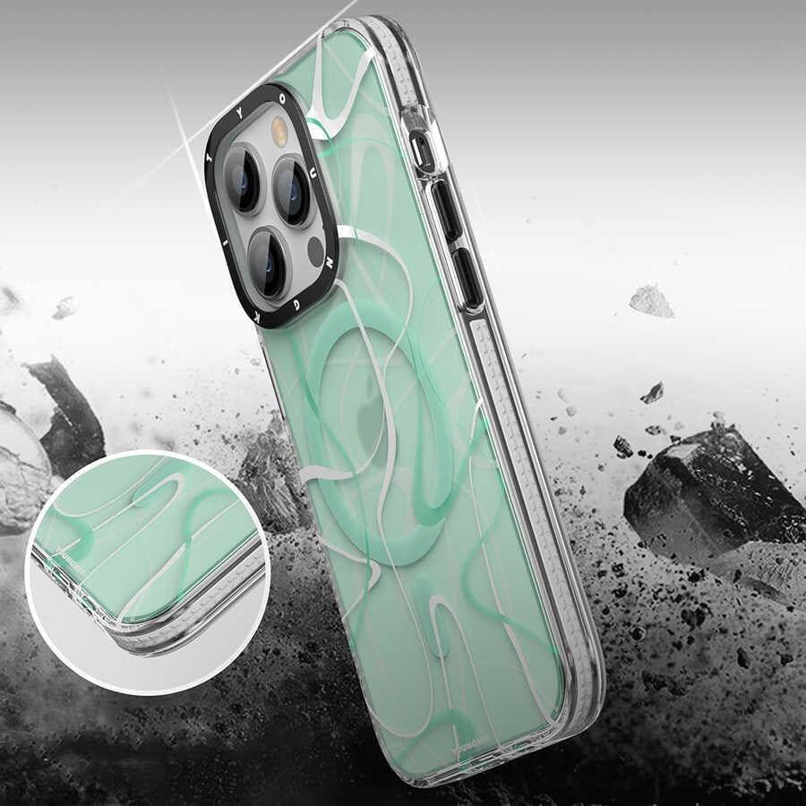 Apple iPhone 14 Pro Kılıf M-safe Şarj Özellikli Youngkit Water-Ink Serisi Kapak