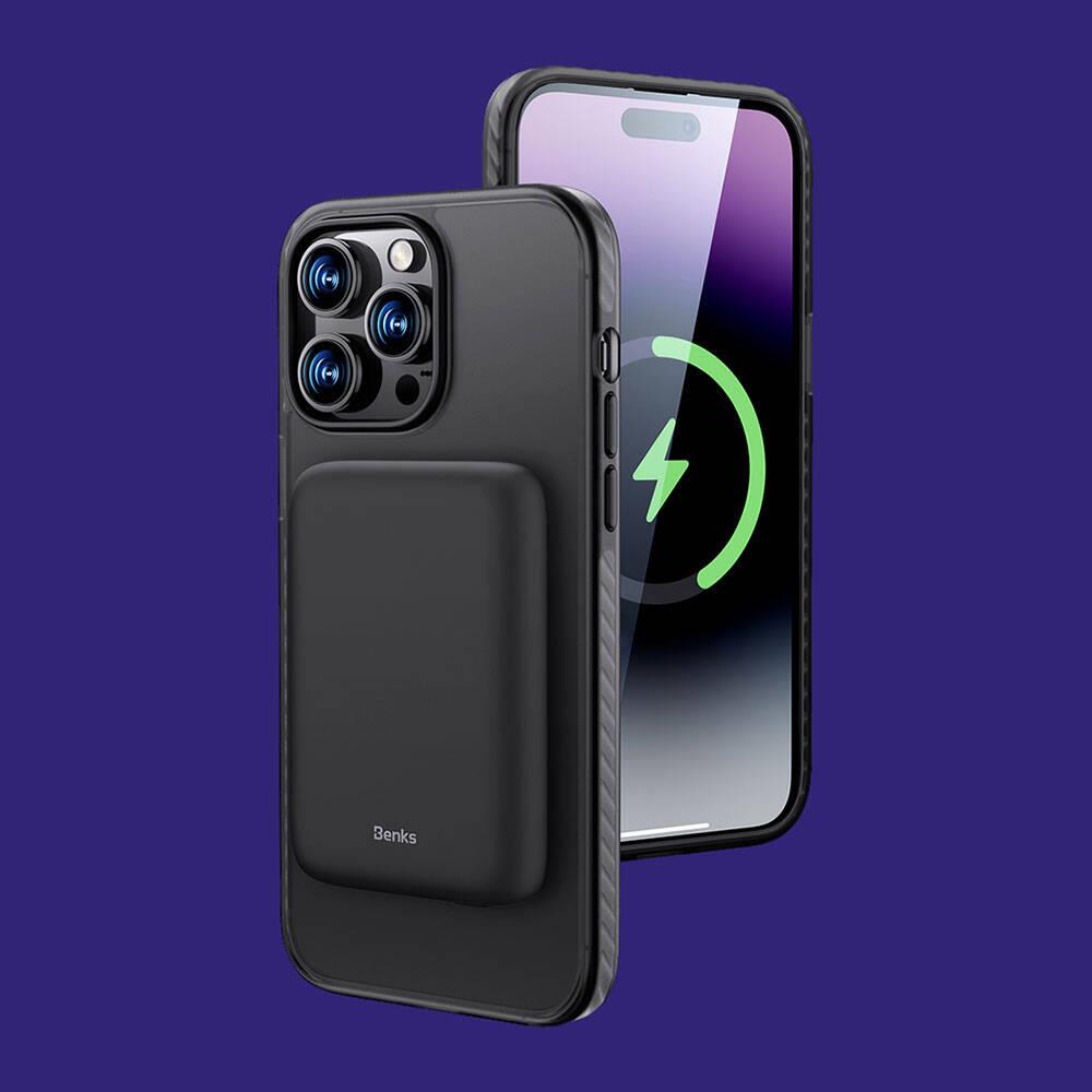 Apple iPhone 14 Pro Kılıf M-safe Şarj Özellikli Mat Arka Yüzey Benks Drop Resistance Kapak