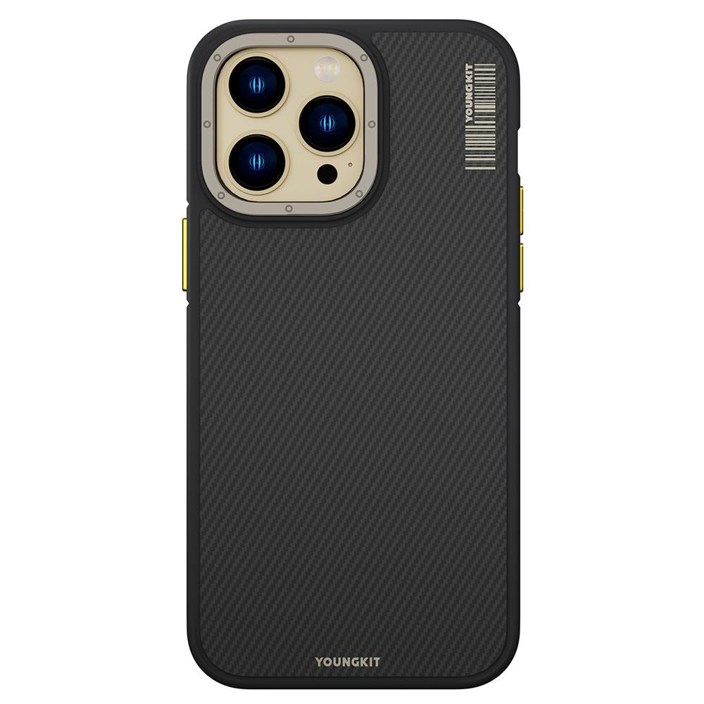 Apple iPhone 14 Pro Kılıf M-safe Şarj Özellikli YoungKit 600D Kevlar Kapak