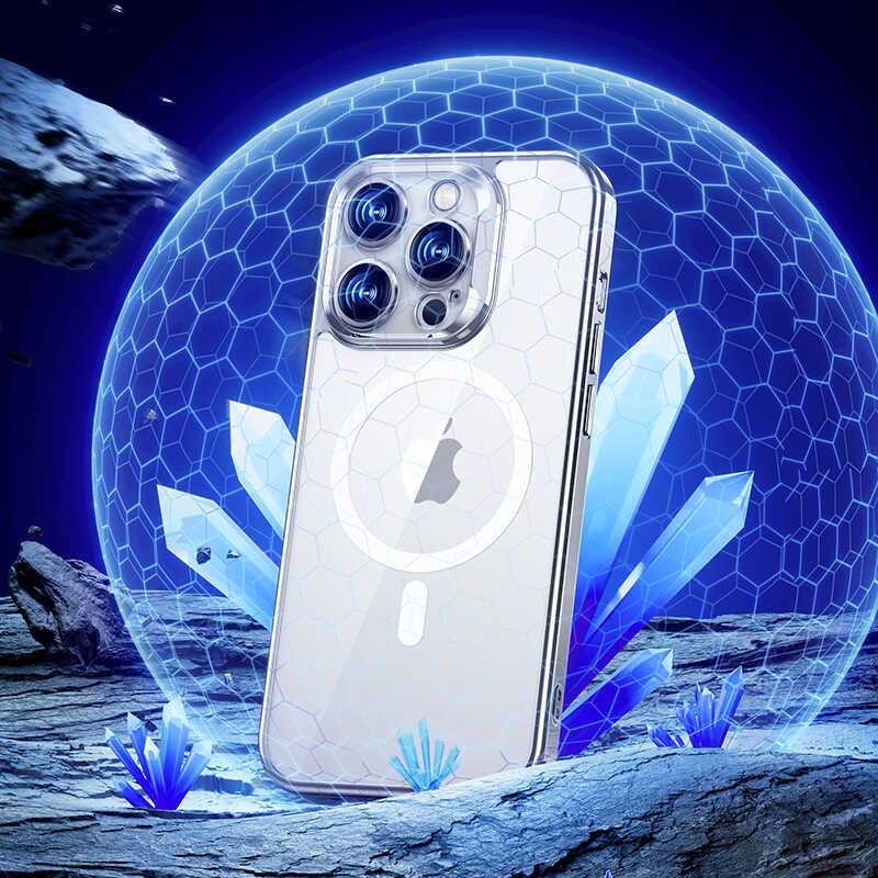 Apple iPhone 14 Pro Kılıf M-safe Şarj Özellikli Cam Yüzey Ekran Koruyuculu Benks Electroplated Kapak