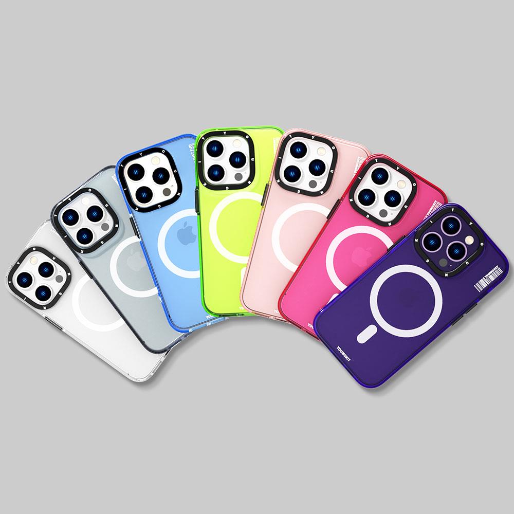 Apple iPhone 14 Pro Kılıf M-safe Şarj Özellikli YoungKit Crystal Color Serisi Kapak