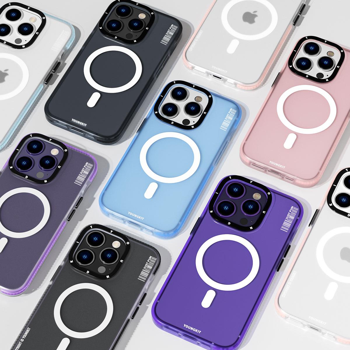 Apple iPhone 14 Pro Kılıf M-safe Şarj Özellikli Youngkit Colored Sand Serisi Kapak