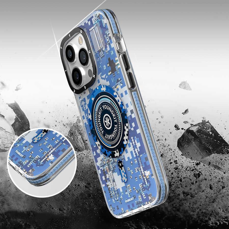 Apple iPhone 14 Pro Kılıf M-safe Şarj Özellikli YoungKit Kamuflaj Serisi Kapak