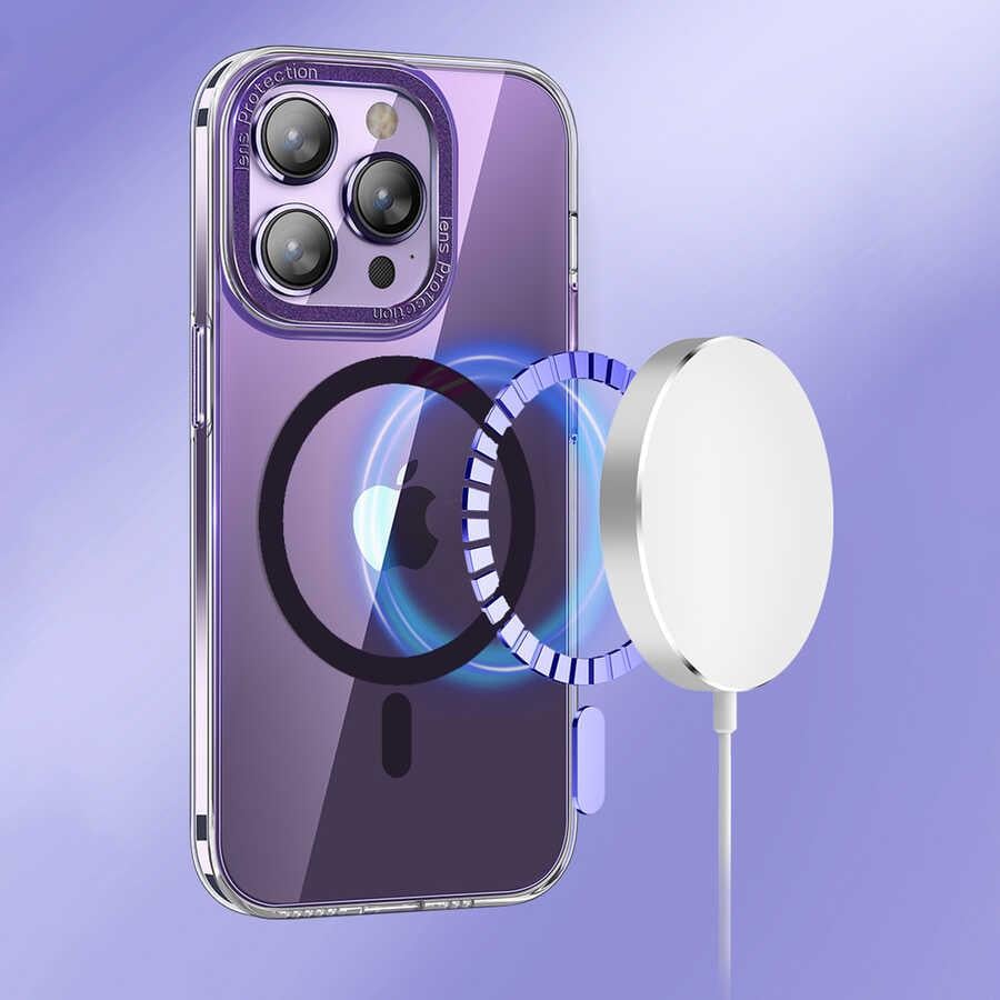 Apple iPhone 14 Pro Kılıf M-safe Şarj Özellikli Sert PC Zore Fuya Kapak