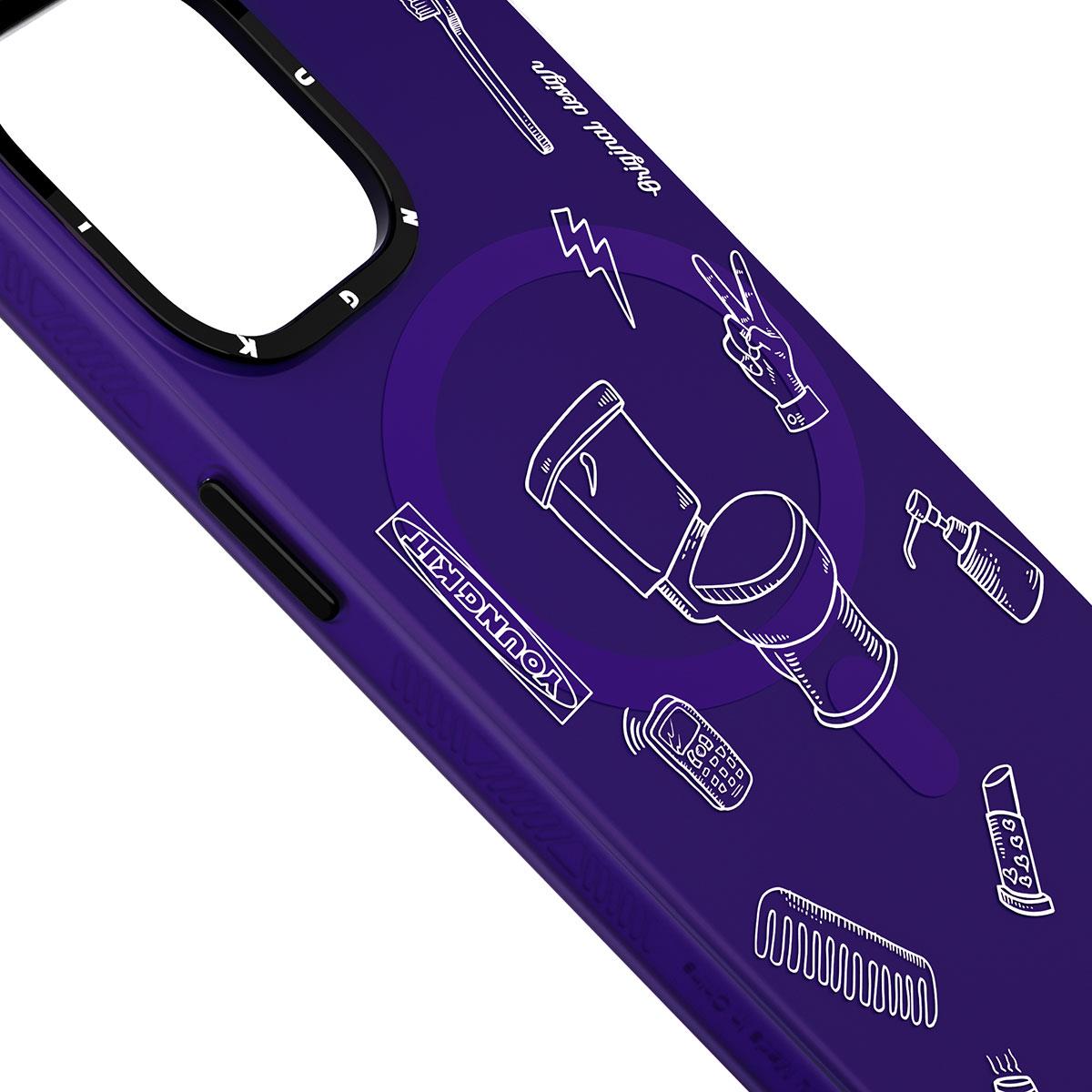 Apple iPhone 14 Pro Kılıf M-safe Şarj Özellikli Desenli Youngkit Plaything Serisi Kapak