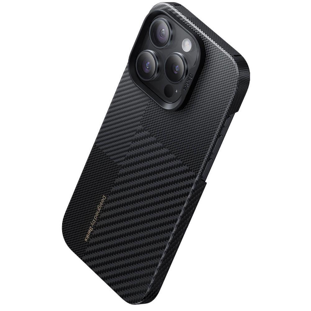 Apple iPhone 14 Pro Kılıf M-safe Şarj Özellikli Karbon Fiber Benks Montage ArmorAir Kevlar Kapak