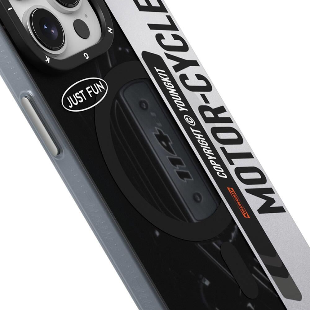 Apple iPhone 14 Pro Kılıf M-safe Şarj Özellikli Youngkit Motorcycle Legend Serisi Kapak