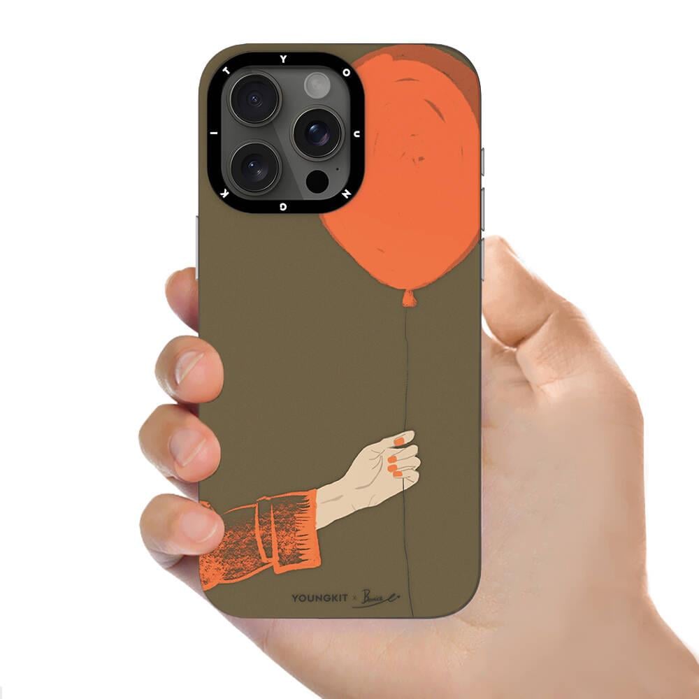 Apple iPhone 14 Pro Kılıf M-safe Şarj Özellikli Youngkit Orange Serisi Flying Balloon Kapak